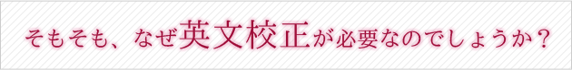 そもそも、なせ英文校正が必要なのでしょうか？
